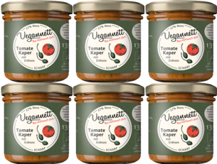 veganer Brotaufstrich- 6er Pack Tomate Kaper